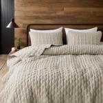 WDCOZY Oversized California Cal King Size Quilt Bedding Sets with Pillow Shams, Beige Tan Cream Lightweight Soft Bedspread Coverlet Bed Cover, All Season Spring Summer, 3 Pieces, 116x106 inches