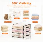 SpaceWhisper 6 Pack Clear Storage Bags, Plastic Blanket Storage Bags with Zipper and Handle, Moving Bags for Comforter, Bedding & Clothes, Closet Organizer and Under Bed Storage (15.7x13.8x3.9 Inch)