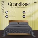 Mayfair Linen 100% Egyptian Cotton Sheets King Size - 1000 High Thread Count Sheets King, 6 PC Luxury Hotel King Size Sheets Set, 16" Deep Pocket Sateen Weave Cooling Bed Sheet Sets - Dark Grey