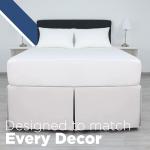 Martex Queen Size 21” Bed Skirt | Pleated Bed Skirt | Easy Fit Bed Skirts | Microfiber Bed Skirt | 21 Inch Drop | Hotel Quality Bedskirt | White