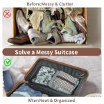 giteo bedding 3 Pack Portable Shoe Bags for Travel, Waterproof and Dustproof Shoe Protector Bag for Gym, Travel Essentials Shoe Organizers Storage with Handles for Men and Women (Flat Style)