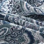 Autumn Dream Cotton Bedspread Quilt Sets, 3 Pieces Reversible Comforter Coverlet Sets,Blue Floral Paisley Bedspread,King Size