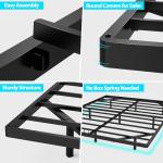 Arhomefurni Floating Bed Frame with Smart LED Lights Metal Platform Bed Easy Assembly No Box Spring Needed (Queen)