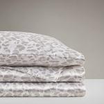 Madison Park Essentials Satin Sheet Set Luxury and Silky with Natural Sheen, Elastic 14" Pocket fits up to 16" Mattress, All Around Elastic - Year-Round Bedding, Queen Taupe Leopard 4 Piece
