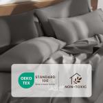 Shilucheng 100% Cotton Queen Size Sheets Set - 1500 Thread Count，Luxury Egyptian Cotton Bed Sheets，5-Star Hotel Quality Sheets, Breathable & Cooling, 16 Inch Deep Pocket - 4 Piece (Dark Grey)