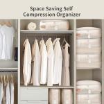 DIMJ Comforter Storage Bag - 110L Large Capacity Ultra Space Saving Self Compression Organize for Duvet, Pillow, Bedding, Blanket Storage Organizer Nylon Compression Bags, Sheet Storage