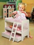 Badger Basket Doll Bunk Bed with Bedding, Ladder, and Free Personalized Kit - Fits Dolls Up to 22 Inches - Ideal for Girl Dolls and Baby for Pretend Play - White/Pink