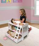 Badger Basket Doll Bunk Bed with Bedding, Ladder, and Free Personalized Kit - Fits Dolls Up to 22 Inches - Ideal for Girl Dolls and Baby for Pretend Play - White/Pink