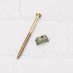 YINETTECH 16 Sets M6 Furniture Connecting Bolts Half Moon Threaded Washers for Bunk Bed Baby Bed Table Chair Board Connection 100mm