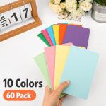 60 Pack Small Lined Notepads Bulk, Mini Journal Pocket Notebooks Set 3.5 Inch x 5.5 Inch, Colored Cover Notebook for Kids, 10 Colors 24 Sheets (48 Pages) for Traveler, Students, School Supplies