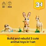 LEGO Creator 3 in 1 Cute Bunny Toy - Building Toy Set with 3 Build Options, Bunny, Seal, or Llama - Animal Figures for Kids, Girls and Boys, Ages 8+ - Gift Idea for Birthdays - 31162