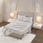 Madison Park Essentials Satin Sheet Set Luxury and Silky with Natural Sheen, Elastic 14" Pocket fits up to 16" Mattress, All Around Elastic - Year-Round Bedding, Queen Taupe Leopard 4 Piece