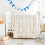 Beige Boho 3-Piece Crib Bedding Set