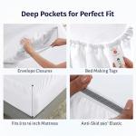 California Design Den Certified 100% Egyptian Cotton Sheets Queen Size Bed Set - Lightweight & Crisp Percale Queen Sheet Set Deep Pocket, Cool & Durable Luxury Bedding - White