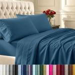 California Design Den Split King Sheets Sets for Adjustable Bed - Soft 100% Cotton Sheets, 400 Thread Count Sateen, Deep Pockets, Cool and Durable Bedding, Beats Egyptian Cotton Claims - Peacock Blue