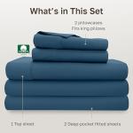 California Design Den Split King Sheets Sets for Adjustable Bed - Soft 100% Cotton Sheets, 400 Thread Count Sateen, Deep Pockets, Cool and Durable Bedding, Beats Egyptian Cotton Claims - Peacock Blue