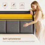 Full Size Bed Frame with Charging Station and LED