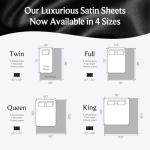 LuxClub Black Satin Queen Sheet Set - 6 Pcs