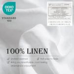 Simple&Opulence 100% Washed Linen Euro Shams 26'' x 26'' Pack of 2, Basic Style Solid Color Natural Flax Farmhouse Decorative Square Throw Pillow Covers for Bed Couch Sofa - White