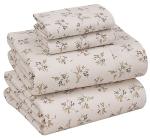 RUVANTI 100% Cotton Sheets – Queen Size Percale Bedding, Cooling & Breathable Floral Design, Durable with a Crisp, Soft & Comfortable Feel, 16" Deep Pocket, 4-Piece Set, Twin Spring