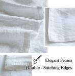 Simple&Opulence 100% Washed Linen Euro Shams 26'' x 26'' Pack of 2, Basic Style Solid Color Natural Flax Farmhouse Decorative Square Throw Pillow Covers for Bed Couch Sofa - White