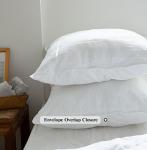 Simple&Opulence 100% Washed Linen Euro Shams 26'' x 26'' Pack of 2, Basic Style Solid Color Natural Flax Farmhouse Decorative Square Throw Pillow Covers for Bed Couch Sofa - White