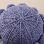 RIWASURNA Knitted Throw Pillow Round Bohemian Round Pillow Decorative Pillow with Pom Pom (Purple, 18inch)