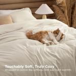 Bedsure Removable Cover with Comforter Duvet Insert Queen - 4 Pieces Beige Prewashed Soft Bedding Set for All Seasons Use, Includes 1 Duvet Cover, 1 Comforter, 2 Pillow Shams