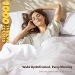 Shilucheng 100% Egyptian Cotton King Size Sheets Set - 1000 Thread Count，Luxury Cotton Bed Sheets，Breathable & Cooling Bedding and Pillow Cases, 16 Inch Deep Pocket - 6 Piece (White, King)