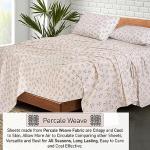 RUVANTI 100% Cotton Sheets – Queen Size Percale Bedding, Cooling & Breathable Floral Design, Durable with a Crisp, Soft & Comfortable Feel, 16" Deep Pocket, 4-Piece Set, Twin Spring