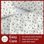 Christmas Duvet Cover Queen Size Set - Extra Soft Queen Duvet Cover with 2 Pillow Shams - Holiday Xmas Bedding with Zipper Closures & Ties - Comfy, Cozy, Breathable Bed Set - 90 x 90, Christmas Trees