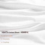 Shilucheng 100% Egyptian Cotton King Size Sheets Set - 1000 Thread Count，Luxury Cotton Bed Sheets，Breathable & Cooling Bedding and Pillow Cases, 16 Inch Deep Pocket - 6 Piece (White, King)