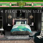 Collectibles Wicked Elphaba and Glinda Bedding 4 Piece Super Soft Reversible Comforter and Sheet Set, Twin, (Officially Licensed Product) by Franco