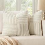Beige Corduroy Pillow Covers - Set of 2