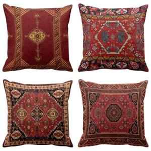 Geometric Kilim Throw Pillow Covers - Set of 4