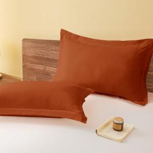 vveiiye Standard Pillow Shams Set of 2 Burnt Orange Pillow Shams Soft Microfiber Pillow Covers with Envelope Closure, Fade, Wrinkle and Shrink Resistant Bed Pillow Cases, 20 × 26 Inches