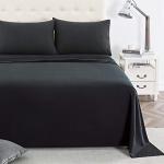 Lanest Housing Queen Sheet Set, 2400 Thread Count Soft Deep Pocket Microfiber Sheets, 4 Pieces Black Bedding Sheets & Pillowcases
