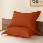 vveiiye Standard Pillow Shams Set of 2 Burnt Orange Pillow Shams Soft Microfiber Pillow Covers with Envelope Closure, Fade, Wrinkle and Shrink Resistant Bed Pillow Cases, 20 × 26 Inches