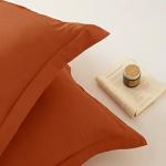 vveiiye Standard Pillow Shams Set of 2 Burnt Orange Pillow Shams Soft Microfiber Pillow Covers with Envelope Closure, Fade, Wrinkle and Shrink Resistant Bed Pillow Cases, 20 × 26 Inches