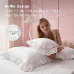 Bedsure White Ruffle Pillow Cases, Pillow Shams Standard Size Set of 2, Double Brushed Microfiber Ruffled Pillow Covers with Envelope Closure, 20" x 26"
