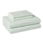 Amazon Basics 100% Organic Cotton Kids' Sheet Set with Pillowcase, Queen, Pale Sage Green Fox