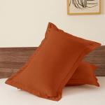 vveiiye Standard Pillow Shams Set of 2 Burnt Orange Pillow Shams Soft Microfiber Pillow Covers with Envelope Closure, Fade, Wrinkle and Shrink Resistant Bed Pillow Cases, 20 × 26 Inches