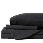 Lanest Housing Queen Sheet Set, 2400 Thread Count Soft Deep Pocket Microfiber Sheets, 4 Pieces Black Bedding Sheets & Pillowcases