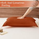 vveiiye Standard Pillow Shams Set of 2 Burnt Orange Pillow Shams Soft Microfiber Pillow Covers with Envelope Closure, Fade, Wrinkle and Shrink Resistant Bed Pillow Cases, 20 × 26 Inches