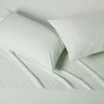 Amazon Basics 100% Organic Cotton Kids' Sheet Set with Pillowcase, Queen, Pale Sage Green Fox