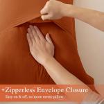 vveiiye Standard Pillow Shams Set of 2 Burnt Orange Pillow Shams Soft Microfiber Pillow Covers with Envelope Closure, Fade, Wrinkle and Shrink Resistant Bed Pillow Cases, 20 × 26 Inches