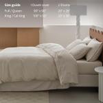 Double Stitch 100% Organic Cotton Duvet Cover - Soft 3 Piece Bedding Set Queen Size, 300 TC Luxury Hotel Sateen Weave, GOTS Certified Long Staple Cotton, Made in India, Oat