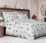 Christmas Duvet Cover King Size Set - Extra Soft King Duvet Cover with 2 Pillow Shams - Holiday Xmas Bedding w/ Zipper Closures & Ties - Comfy, Cozy Breathable Bed Set - 104 x 90, Christmas Tree Print