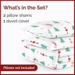 Christmas Duvet Cover King Size Set - Extra Soft King Duvet Cover with 2 Pillow Shams - Holiday Xmas Bedding w/ Zipper Closures & Ties - Comfy, Cozy Breathable Bed Set - 104 x 90, Christmas Tree Print