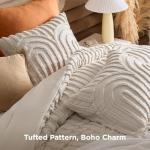 Bedsure Boho Tufted King Comforter Set - Beige Boho Bedding Comforter Sets, 3 Pieces Farmhouse Shabby Chic Embroidery Bed Set, Soft Fluffy Cozy Arch Pattern Comforter for All Seasons